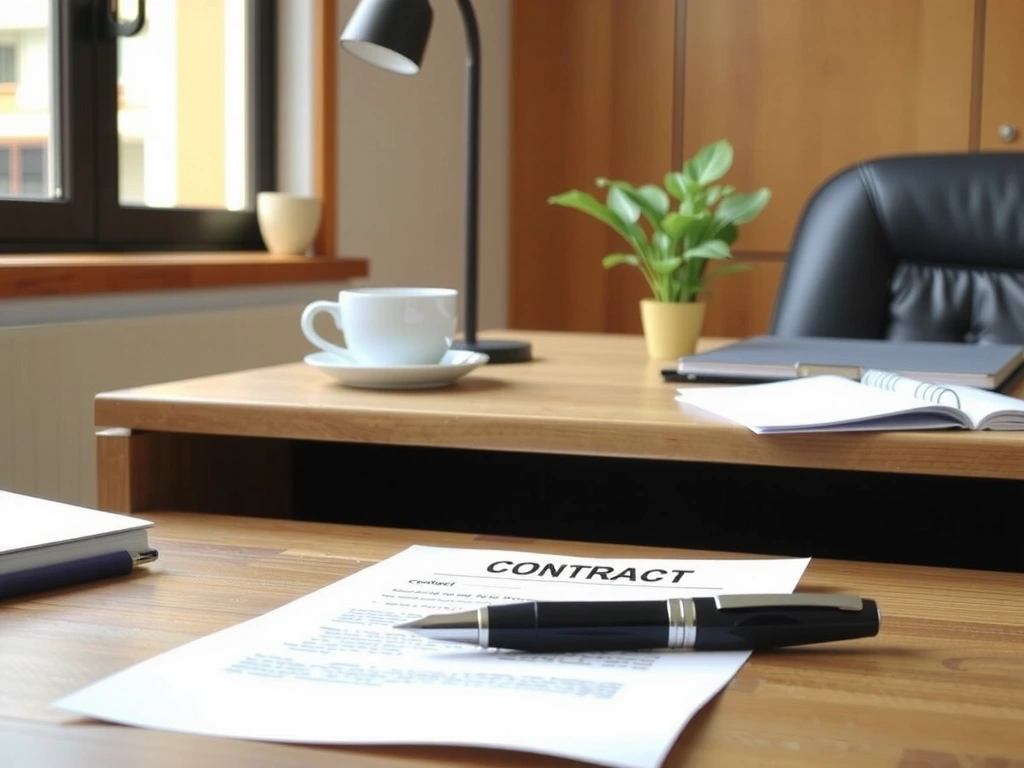 Rechtliche Dokumente auf einem Schreibtisch